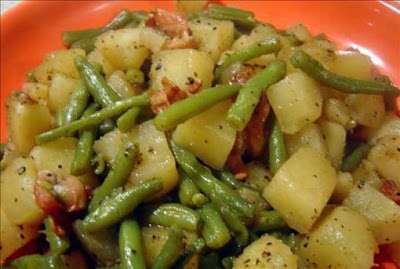 Crockpot Ham, Green Beans and Potatoes