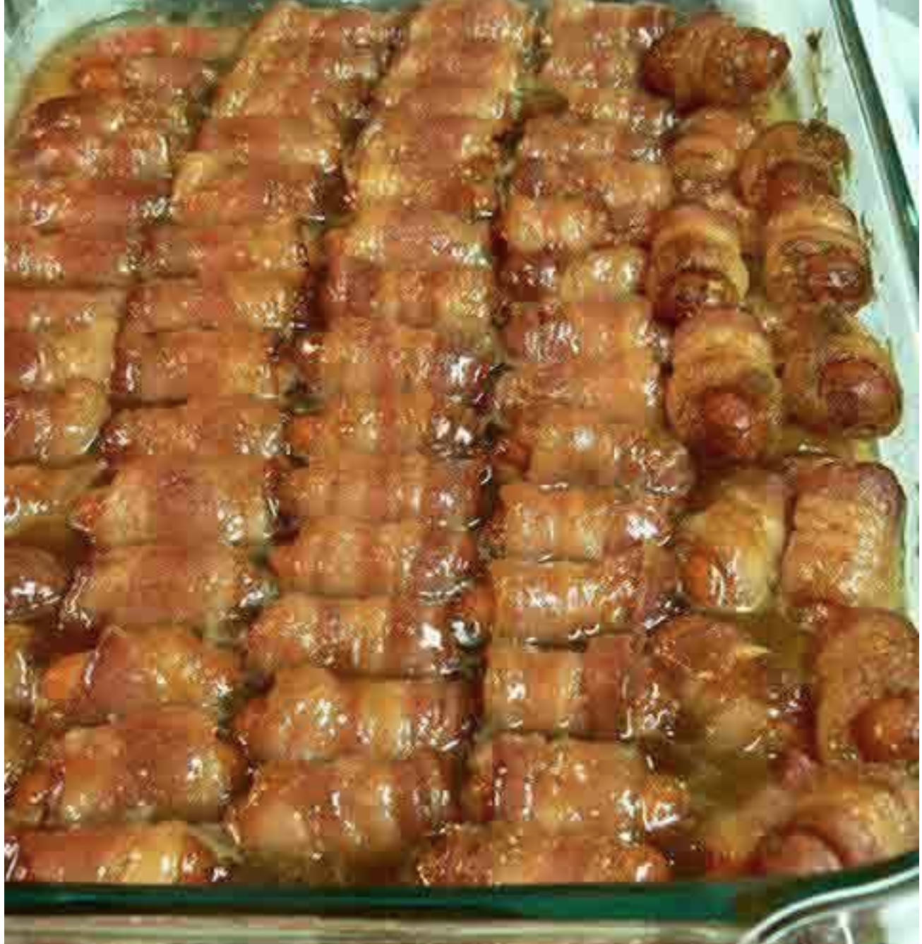 BACON WRAPPED SMOKIES WITH BROWN SUGAR AND BUTTER