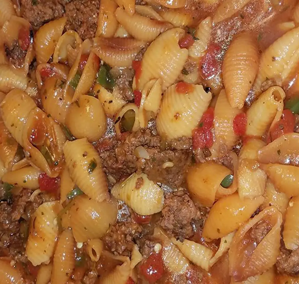EASY MEXICAN PASTA SHELLS WITH GROUND BEEF